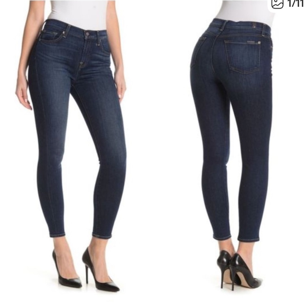 7 For All Mankind Gwenevere high-waisted ankle skinny jeans‎ 28